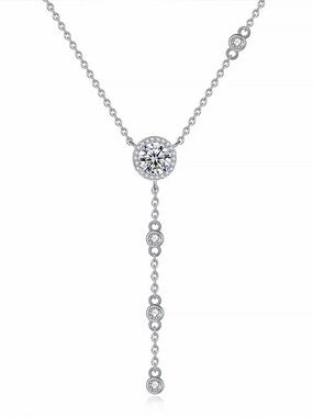 BijoU Carbide GRA Moissanite Elegant 925 Silver Necklace
